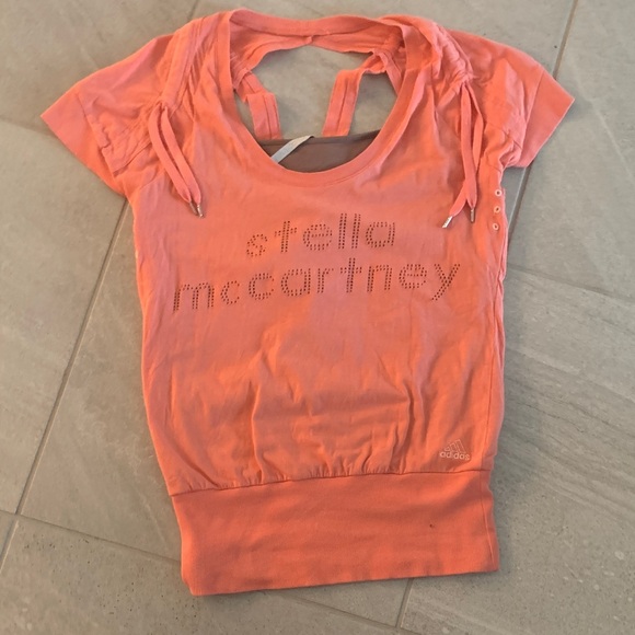 Stella McCartney Vibrant Coral Short Sleeve Top - Picture 1 of 9